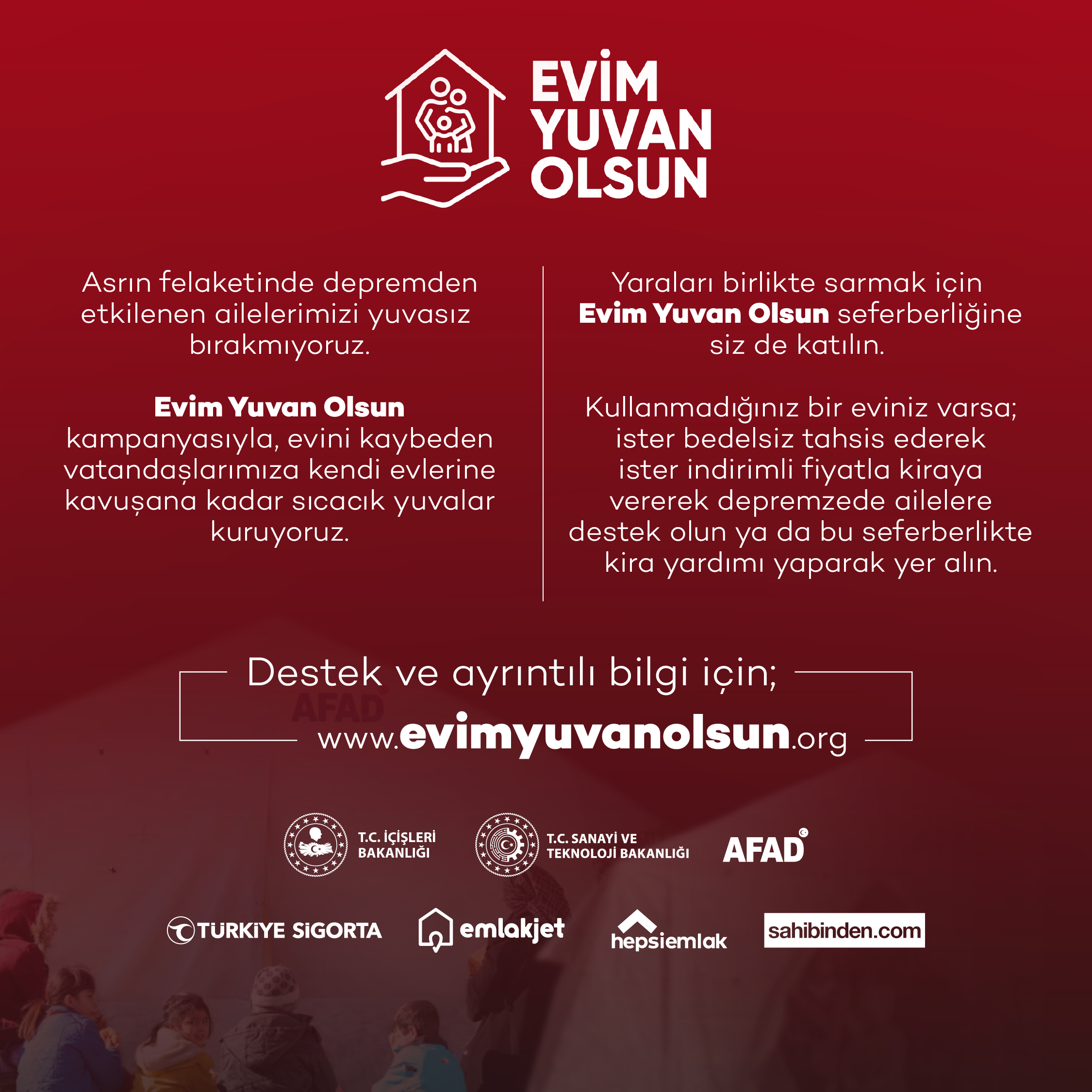 EVİM YUVAN OLSUN KAMPANYASI...